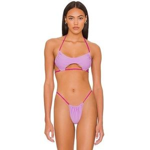 Lovers + Friends If Only Purple Cut Out Bikini Set